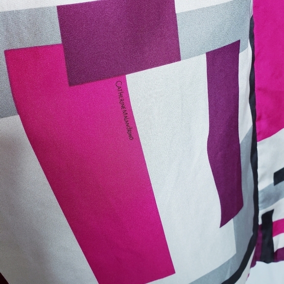 Vintage Catherine Malandrino Silk Geometric Shift Dress - Picture 7 of 15